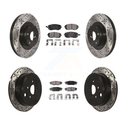 [Avant + Arrière] Kit de disque (percé rainuré revêtu) et plaquette (céramique) de frein pour Subaru Outback Forester Impreza Legacy KDT-100297