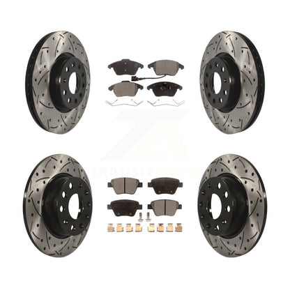 [Avant + Arrière] Kit de disque (percé rainuré revêtu) et plaquette (céramique) de frein pour Volkswagen Beetle GTI KDT-100302