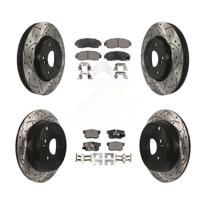 [Avant + Arrière] Kit de disque (percé rainuré revêtu) et plaquette (céramique) de frein pour 2012-2016 Honda CR-V AWD KDT-100325