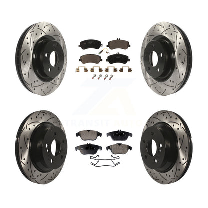 [Avant + Arrière] Kit de disque (percé rainuré revêtu) et plaquette (céramique) de frein pour Mercedes-Benz GLK350 GLK250 KDT-100326