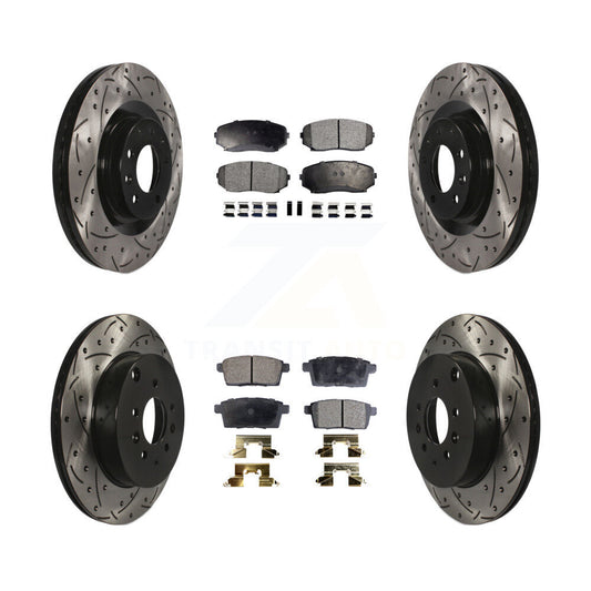 [Avant + Arrière] Kit de disque (percé rainuré revêtu) et plaquette (céramique) de frein pour 2007-2015 Mazda CX-9 KDT-100333