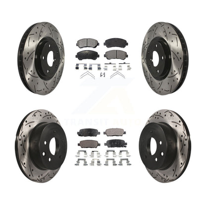 [Avant + Arrière] Kit de disque (percé rainuré revêtu) et plaquette (céramique) de frein pour 2014-2017 Nissan Juke Nismo RS KDT-100347