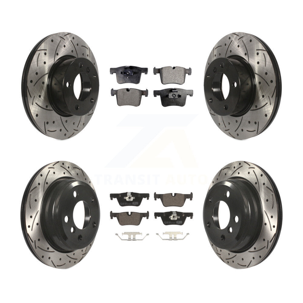 [Avant + Arrière] Kit de disque (percé rainuré revêtu) et plaquette (céramique) de frein pour BMW 328i xDrive 320i 330i 428i 430i Gran Coupe 328d GT KDT-100348