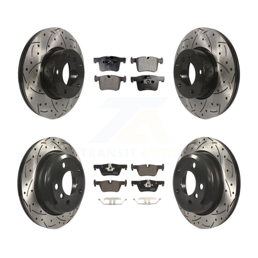 [Avant + Arrière] Kit de disque (percé rainuré revêtu) et plaquette (céramique) de frein pour BMW 328i xDrive 320i 330i 428i 430i Gran Coupe 328d GT KDT-100348