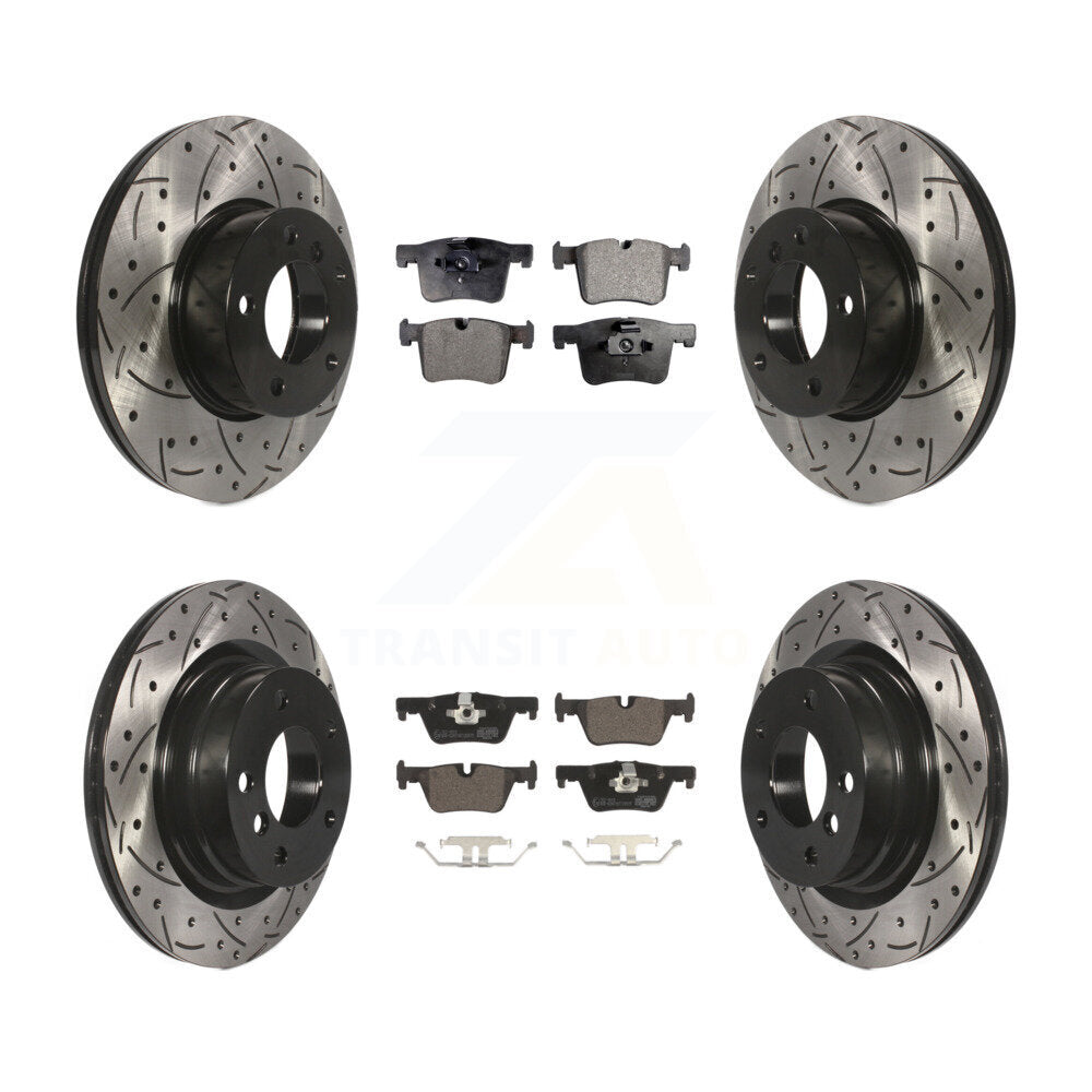 [Avant + Arrière] Kit de disque (percé rainuré revêtu) et plaquette (céramique) de frein pour BMW 328i 320i 428i 228i 230i 328d xDrive KDT-100349