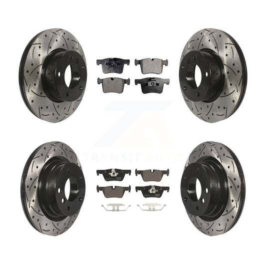 [Avant + Arrière] Kit de disque (percé rainuré revêtu) et plaquette (céramique) de frein pour BMW 328i 320i 428i 228i 230i 328d xDrive KDT-100349