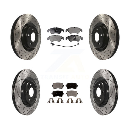 [Avant + Arrière] Kit de disque (percé rainuré revêtu) et plaquette (céramique) de frein pour Audi Q5 S5 KDT-100359