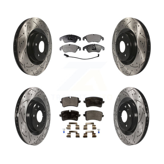 [Avant + Arrière] Kit de disque (percé rainuré revêtu) et plaquette (céramique) de frein pour Audi A6 Quattro A7 KDT-100360