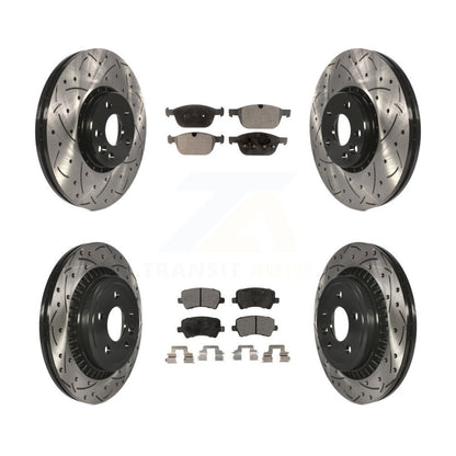 [Avant + Arrière] Kit de disque (percé rainuré revêtu) et plaquette (céramique) de frein pour 2010-2015 Volvo XC60 KDT-100365