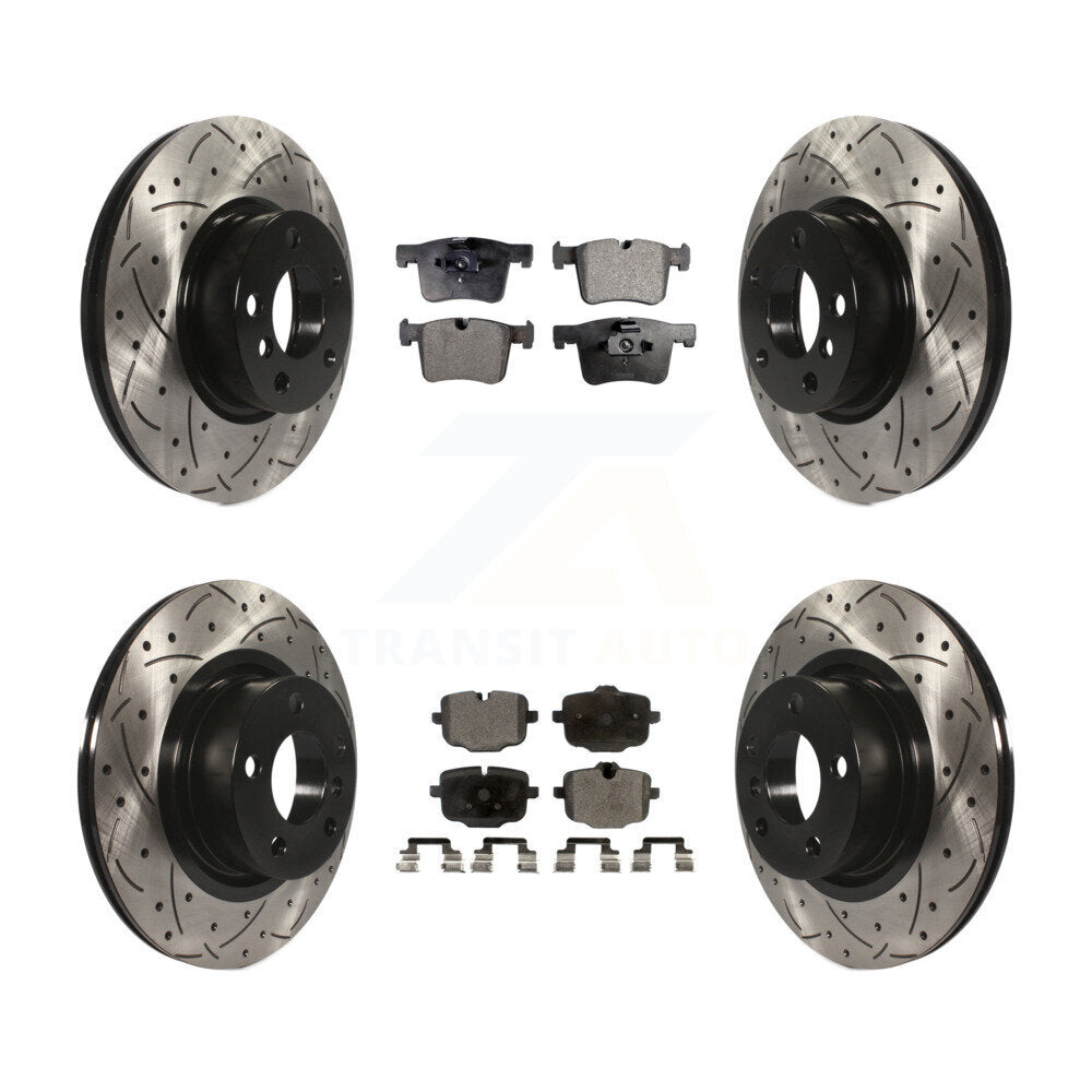 [Avant + Arrière] Kit de disque (percé rainuré revêtu) et plaquette (céramique) de frein pour 2012 BMW X3 From 10 11 KDT-100379