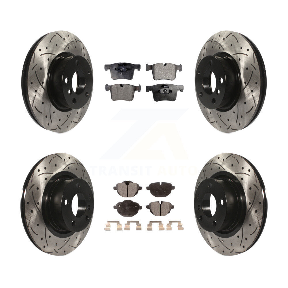 [Avant + Arrière] Kit de disque (percé rainuré revêtu) et plaquette (céramique) de frein pour BMW X3 X4 KDT-100380
