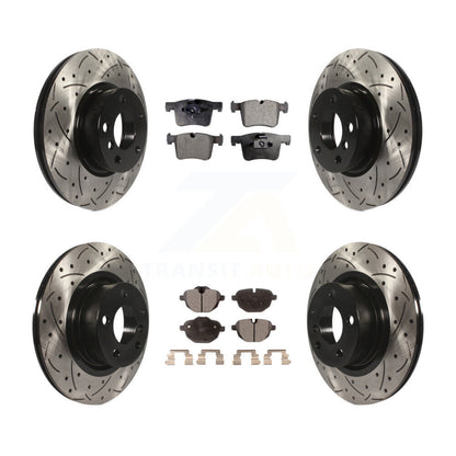 [Avant + Arrière] Kit de disque (percé rainuré revêtu) et plaquette (céramique) de frein pour BMW X3 X4 KDT-100380
