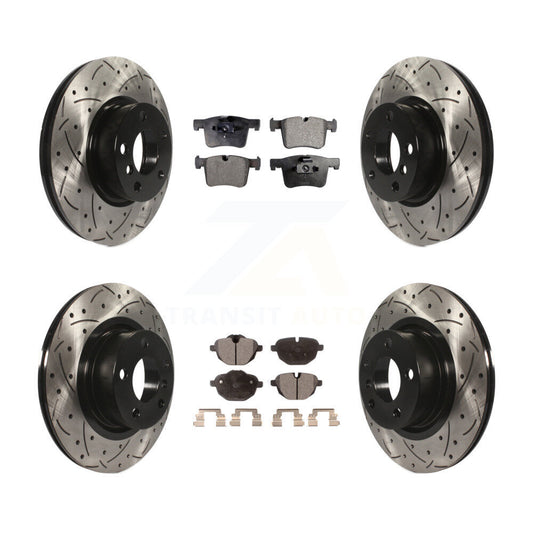 [Avant + Arrière] Kit de disque (percé rainuré revêtu) et plaquette (céramique) de frein pour BMW X3 X4 KDT-100380