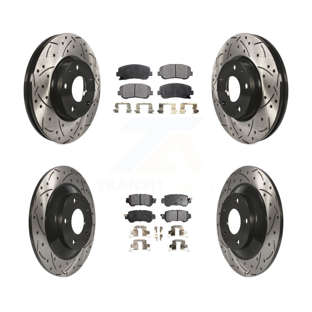 [Avant + Arrière] Kit de disque (percé rainuré revêtu) et plaquette (céramique) de frein pour Mazda CX-5 KDT-100391