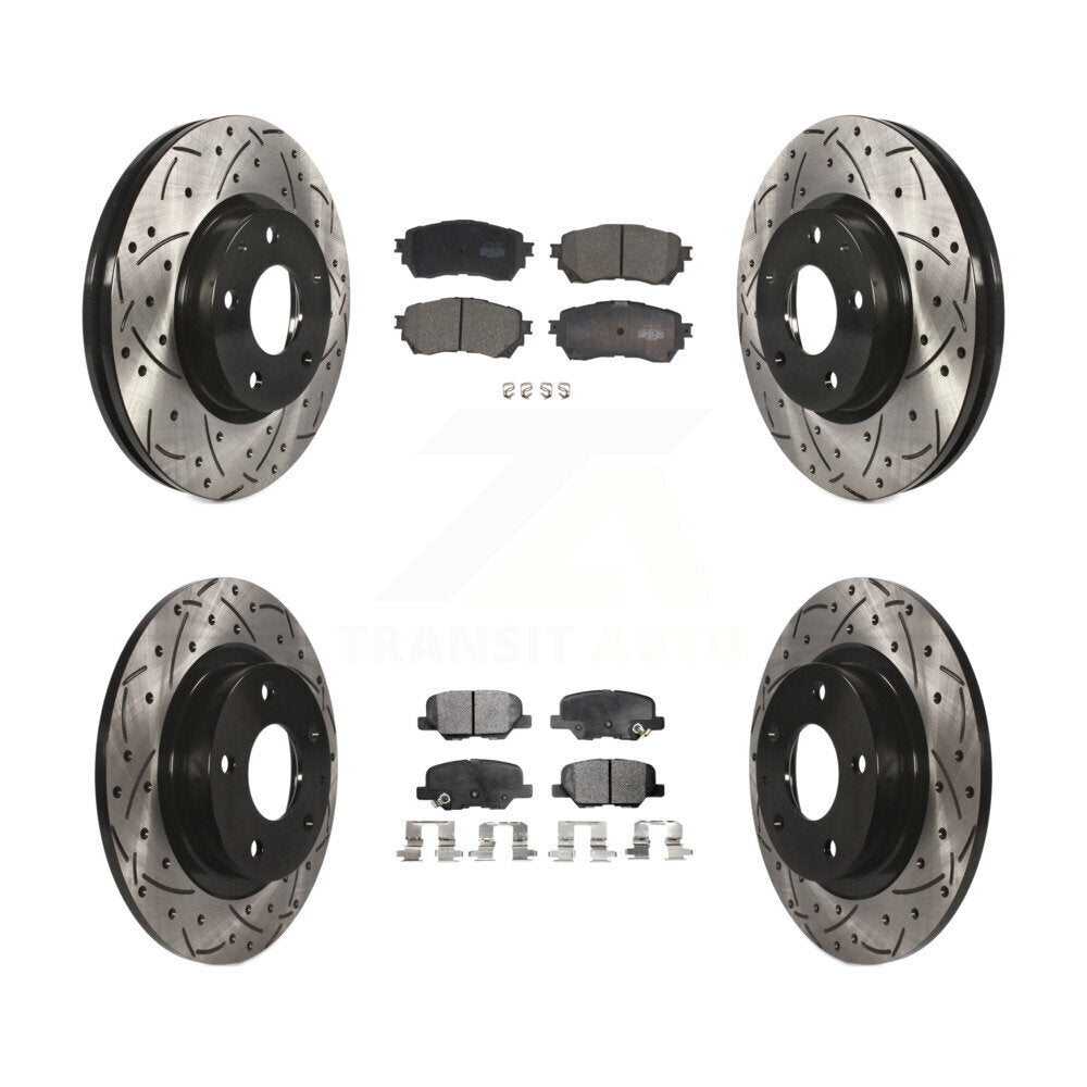 [Avant + Arrière] Kit de disque (percé rainuré revêtu) et plaquette (céramique) de frein pour Mazda 6 KDT-100392
