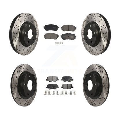 [Avant + Arrière] Kit de disque (percé rainuré revêtu) et plaquette (céramique) de frein pour Mazda 6 KDT-100392