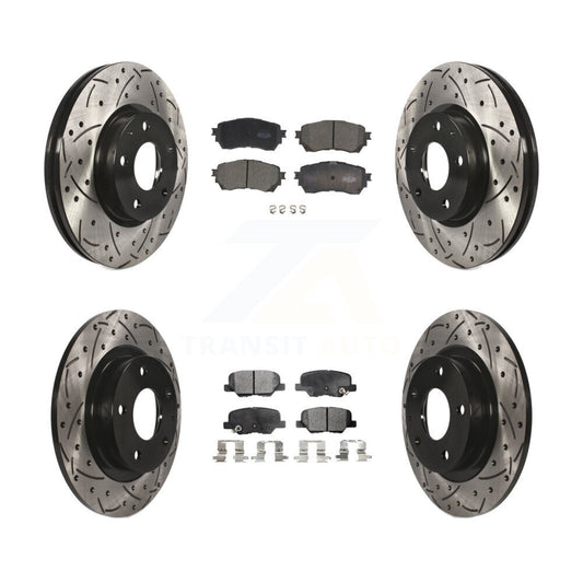 [Avant + Arrière] Kit de disque (percé rainuré revêtu) et plaquette (céramique) de frein pour Mazda 6 KDT-100392