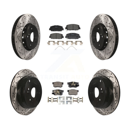 [Avant + Arrière] Kit de disque (percé rainuré revêtu) et plaquette (céramique) de frein pour 2013-2018 Acura RDX KDT-100393