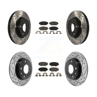 [Avant + Arrière] Kit de disque (percé rainuré revêtu) et plaquette (céramique) de frein pour Mazda 3 Sport 2.5L KDT-100405