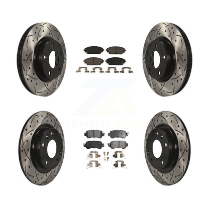 [Avant + Arrière] Kit de disque (percé rainuré revêtu) et plaquette (céramique) de frein pour 2016-2018 Mazda CX-3 AWD KDT-100406