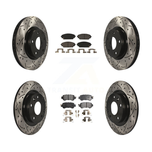 [Avant + Arrière] Kit de disque (percé rainuré revêtu) et plaquette (céramique) de frein pour 2016-2018 Mazda CX-3 AWD KDT-100406