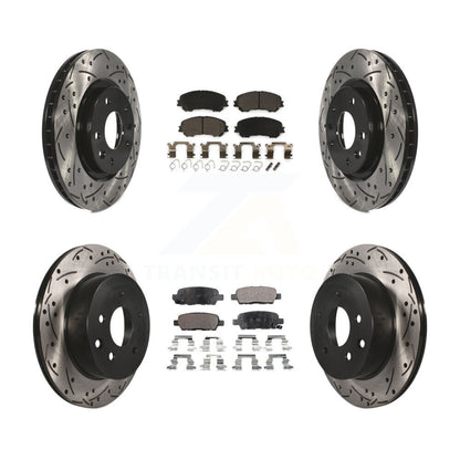 [Avant + Arrière] Kit de disque (percé rainuré revêtu) et plaquette (céramique) de frein pour Nissan Rogue Sport Qashqai KDT-100414