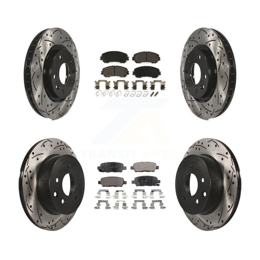 [Avant + Arrière] Kit de disque (percé rainuré revêtu) et plaquette (céramique) de frein pour Nissan Rogue Sport Qashqai KDT-100414