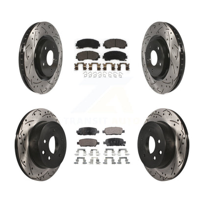 [Avant + Arrière] Kit de disque (percé rainuré revêtu) et plaquette (céramique) de frein pour Nissan Rogue KDT-100415