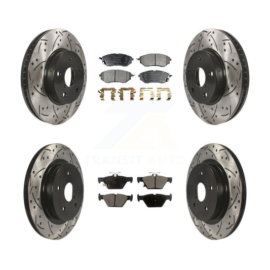 [Avant + Arrière] Kit de disque (percé rainuré revêtu) et plaquette (céramique) de frein pour 2015 Subaru Legacy 2.5L KDT-100417