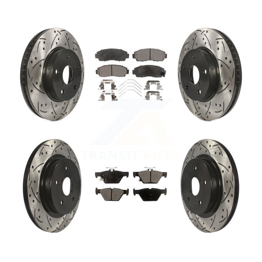 [Avant + Arrière] Kit de disque (percé rainuré revêtu) et plaquette (céramique) de frein pour 2016-2019 Subaru Legacy 2.5L KDT-100418