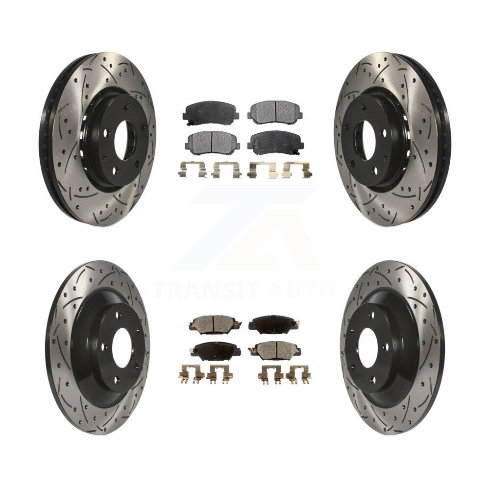 [Avant + Arrière] Kit de disque (percé rainuré revêtu) et plaquette (céramique) de frein pour Mazda CX-5 KDT-100423