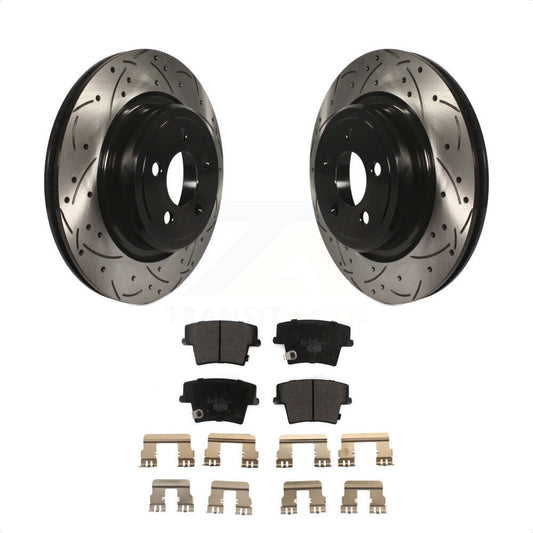 [Arrière] Kit de disque (percé rainuré revêtu) et plaquette (céramique) de frein pour Dodge Charger Magnum KDT-100475 par Transit Auto