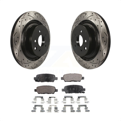 [Arrière] Kit de disque (percé rainuré revêtu) et plaquette (céramique) de frein pour 2014 INFINITI Q60 Sport KDT-100518 par Transit Auto