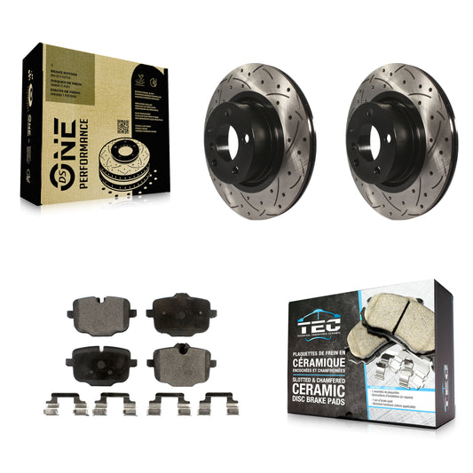 [Arrière] Kit de disque (percé rainuré revêtu) et plaquette (céramique) de frein pour 2012 BMW X3 From 10 11 KDT-100539