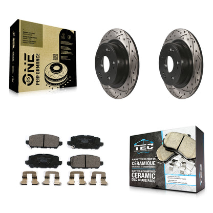 [Arrière] Kit de disque (percé rainuré revêtu) et plaquette (céramique) de frein pour 2016-2022 Honda HR-V KDT-100573