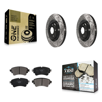 [Arrière] Kit de disque (percé rainuré revêtu) et plaquette (céramique) de frein pour Audi Q5 A4 A5 Quattro A6 S5 S4 Sportback allroad PHEV KDT-100578