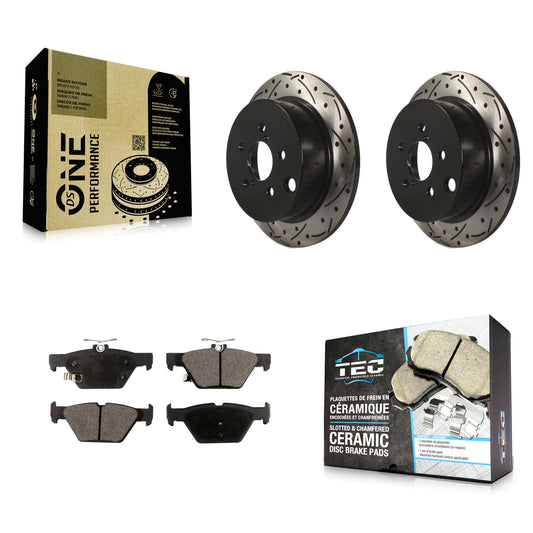 [Arrière] Kit de disque (percé rainuré revêtu) et plaquette (céramique) de frein pour Subaru Crosstrek KDT-100579