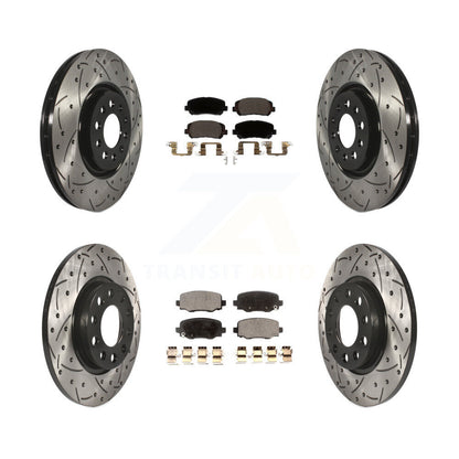 [Avant + Arrière] Kit de disque (percé rainuré revêtu) et plaquette (céramique) de frein pour Jeep Cherokee Chrysler 200 KDT-100589