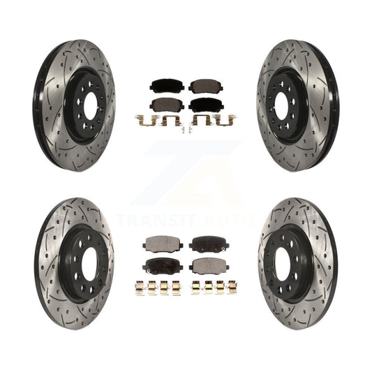 [Avant + Arrière] Kit de disque (percé rainuré revêtu) et plaquette (céramique) de frein pour Jeep Cherokee Chrysler 200 KDT-100589