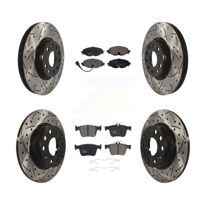 [Avant + Arrière] Kit de disque (percé rainuré revêtu) et plaquette (céramique) de frein pour Audi A3 Quattro Sportback e-tron Volkswagen Taos KDT-100594