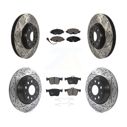 [Avant + Arrière] Kit de disque (percé rainuré revêtu) et plaquette (céramique) de frein pour Audi TT Quattro KDT-100596