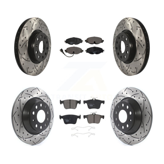 [Avant + Arrière] Kit de disque (percé rainuré revêtu) et plaquette (céramique) de frein pour Audi TT Quattro KDT-100596