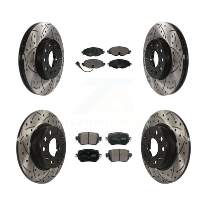 [Avant + Arrière] Kit de disque (percé rainuré revêtu) et plaquette (céramique) de frein pour Volkswagen Golf SportWagen KDT-100598