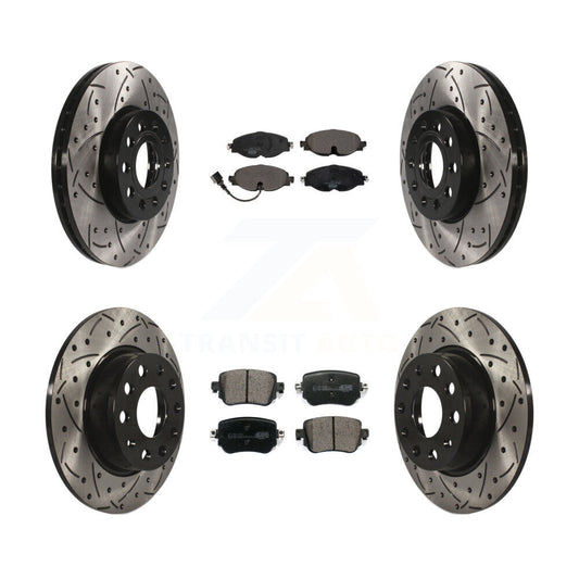 [Avant + Arrière] Kit de disque (percé rainuré revêtu) et plaquette (céramique) de frein pour Volkswagen Golf SportWagen KDT-100598