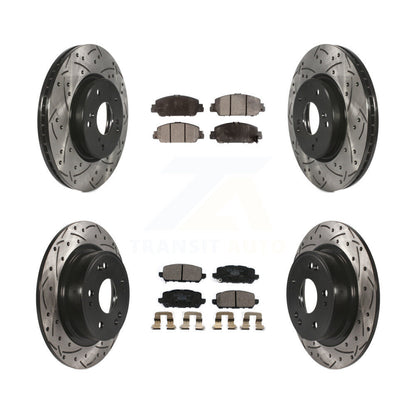 [Avant + Arrière] Kit de disque (percé rainuré revêtu) et plaquette (céramique) de frein pour 2016-2022 Honda HR-V KDT-100608