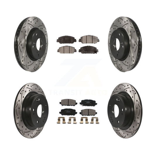 [Avant + Arrière] Kit de disque (percé rainuré revêtu) et plaquette (céramique) de frein pour 2016-2022 Honda HR-V KDT-100608