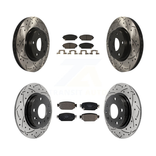 [Avant + Arrière] Kit de disque (percé rainuré revêtu) et plaquette (céramique) de frein pour 2019-2021 Mazda CX-3 AWD KDT-100609