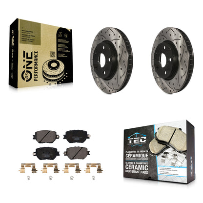 [Avant] Kit de disque (percé rainuré revêtu) et plaquette (céramique) de frein pour Lexus IS250 KDT-100619