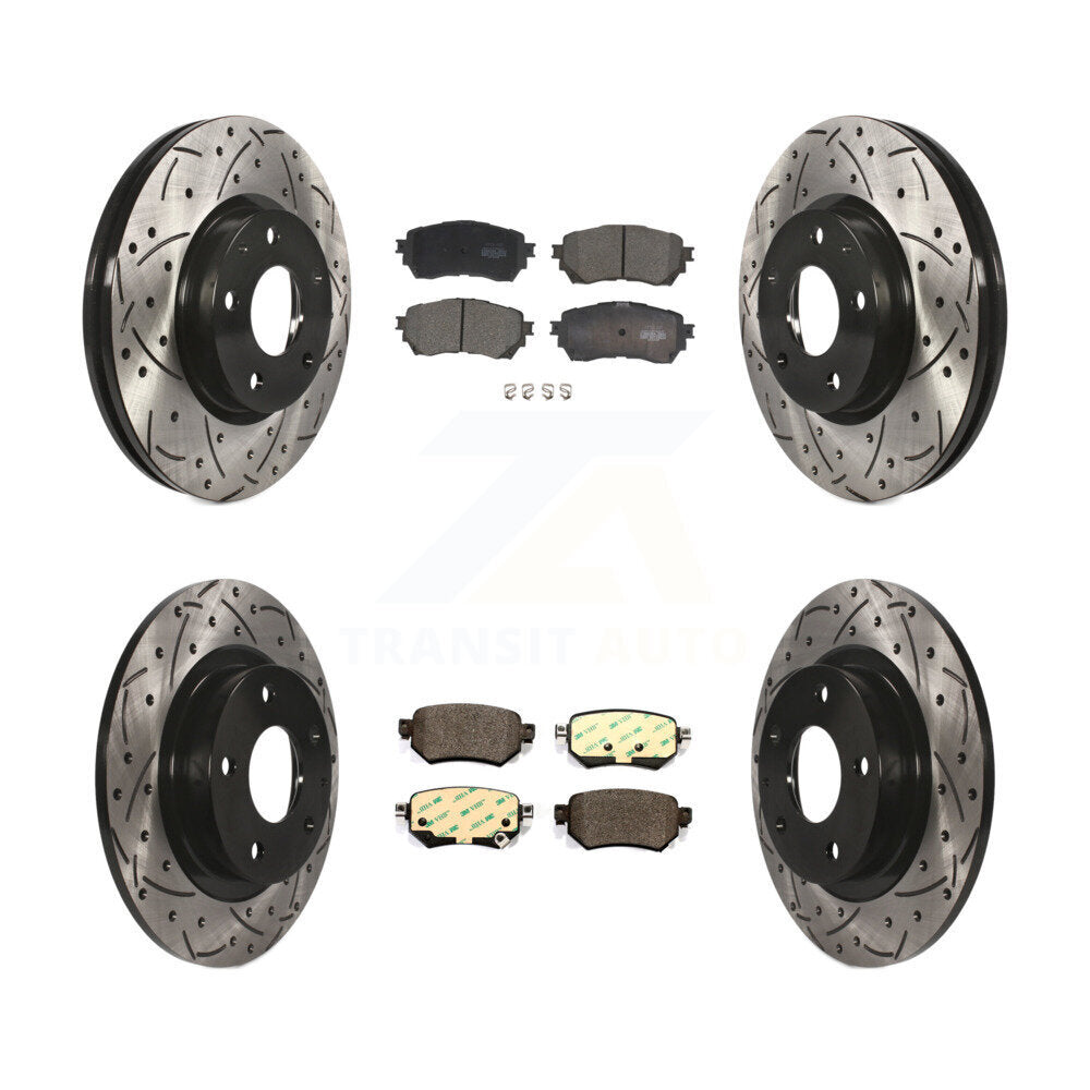 [Avant + Arrière] Kit de disque (percé rainuré revêtu) et plaquette (céramique) de frein pour 2016-2018 Mazda 6 KDT-100622