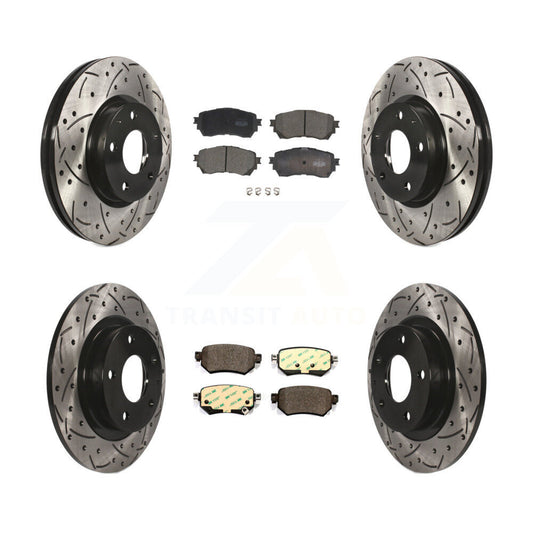 [Avant + Arrière] Kit de disque (percé rainuré revêtu) et plaquette (céramique) de frein pour 2016-2018 Mazda 6 KDT-100622
